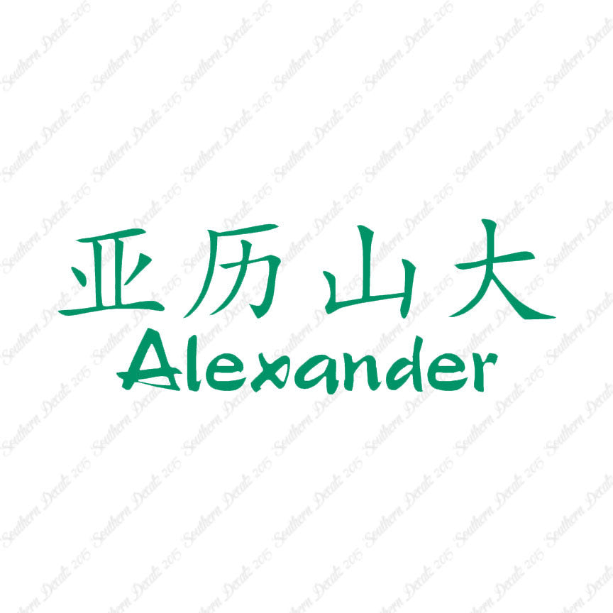 Chinese Name Symbols "Alexander"