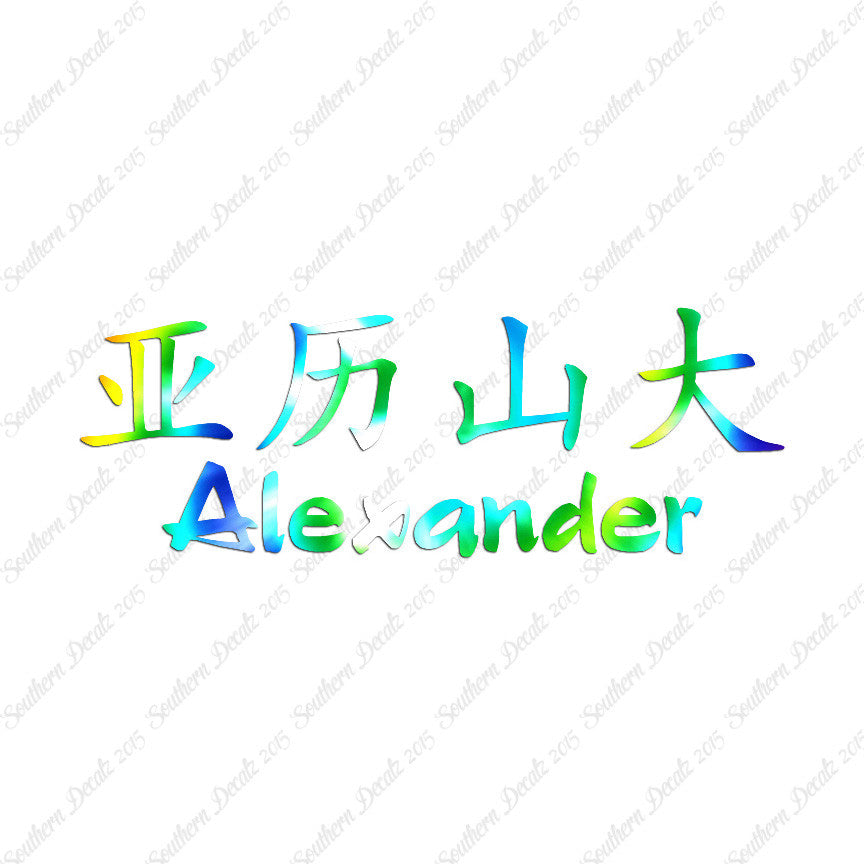 Chinese Name Symbols "Alexander"