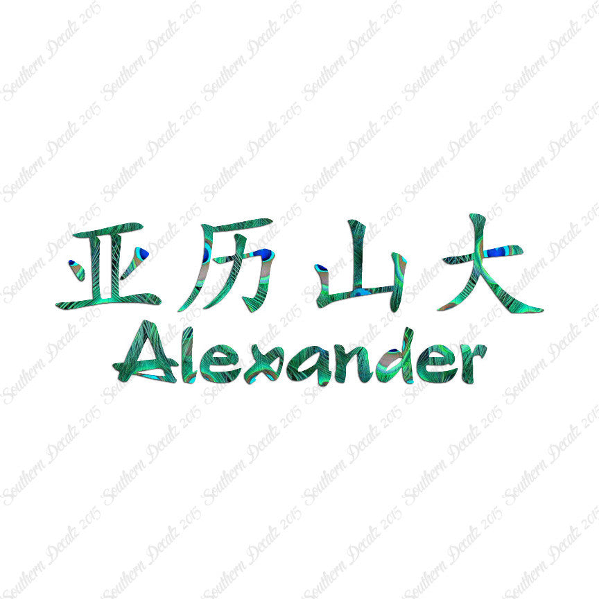 Chinese Name Symbols "Alexander"