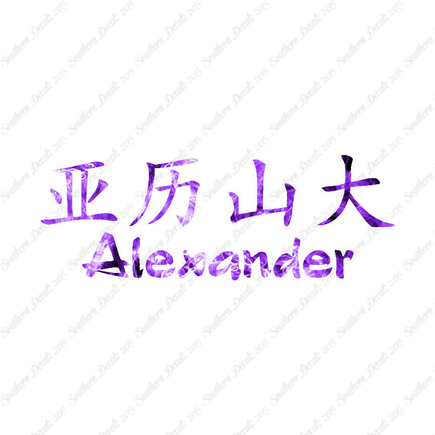 Chinese Name Symbols "Alexander"