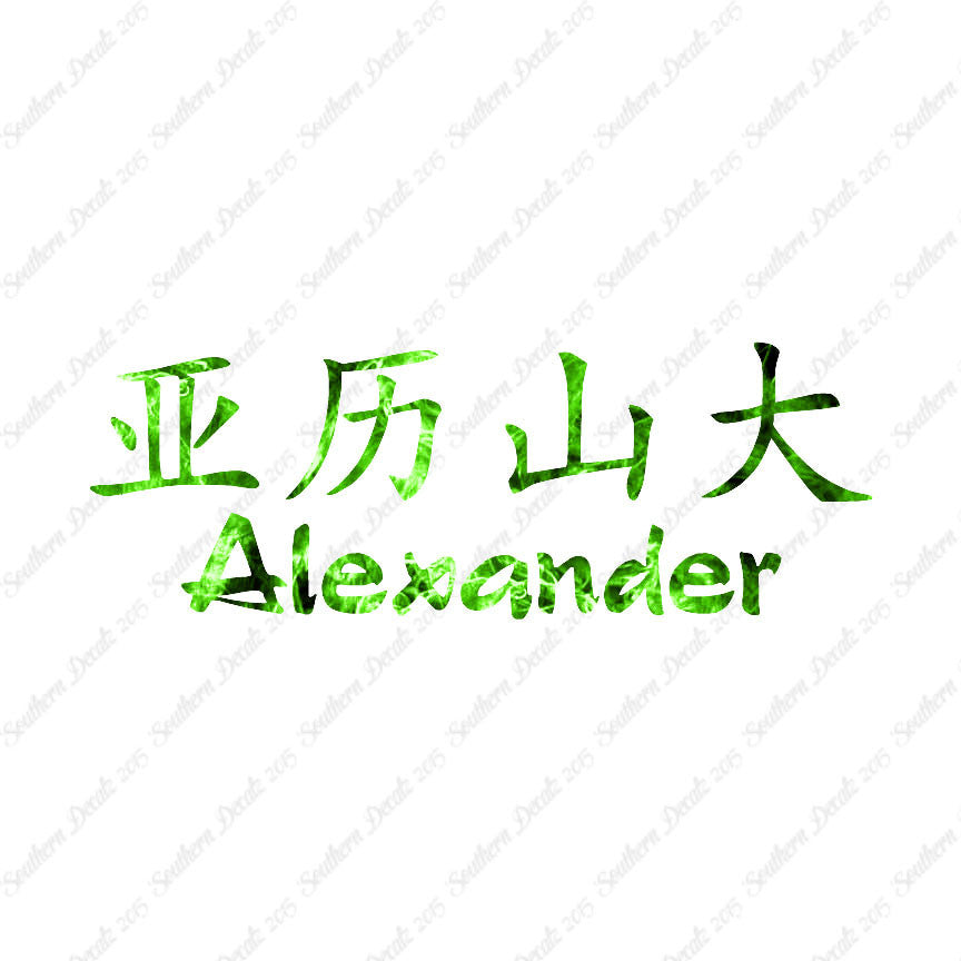 Chinese Name Symbols "Alexander"