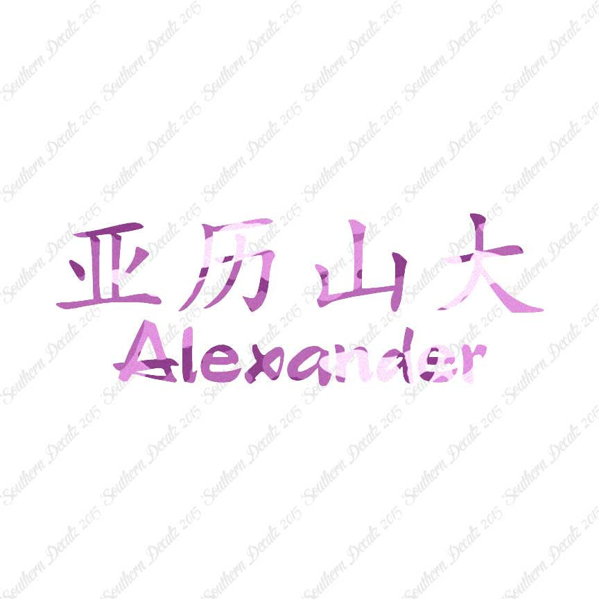 Chinese Name Symbols "Alexander"