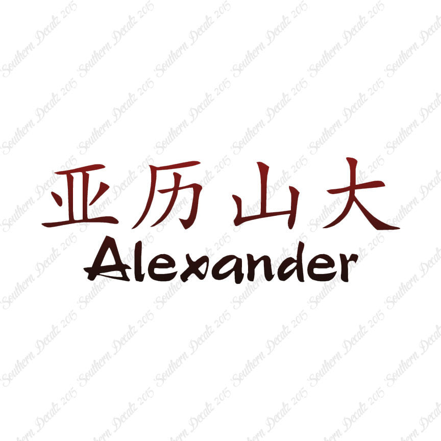 Chinese Name Symbols "Alexander"
