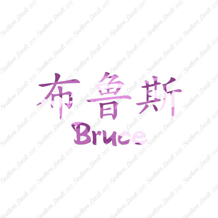 Chinese Name Symbols "Bruce"