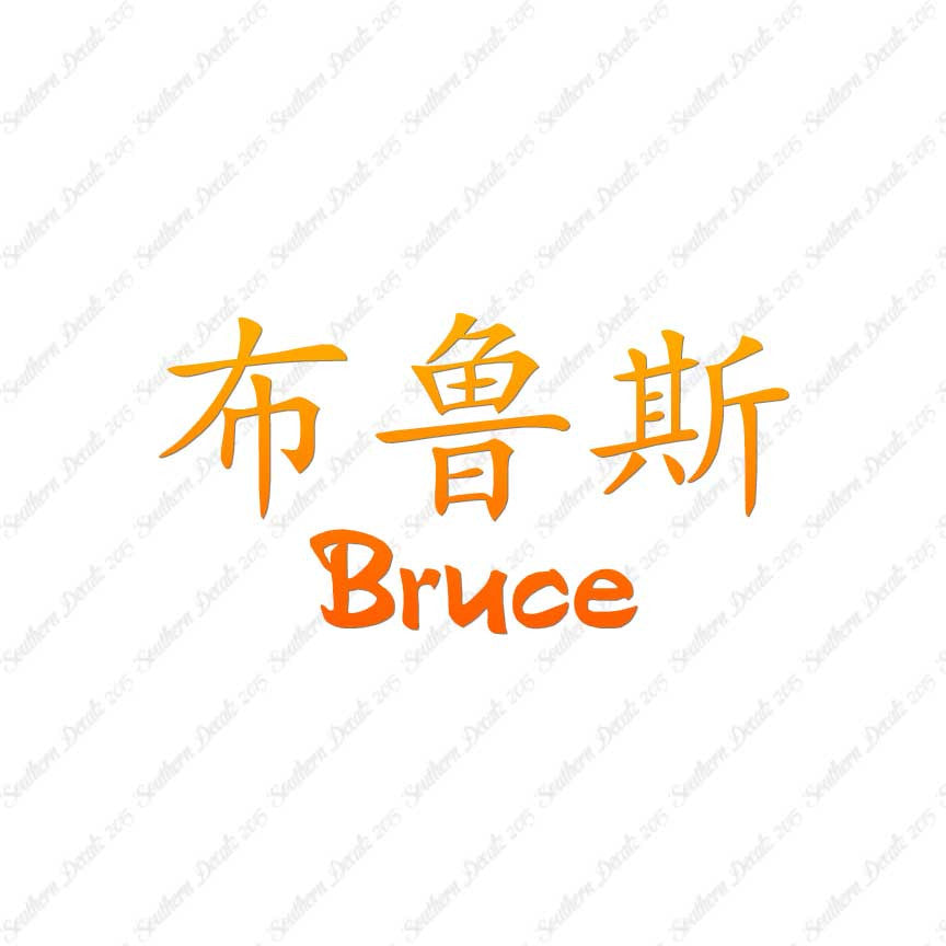 Chinese Name Symbols "Bruce"