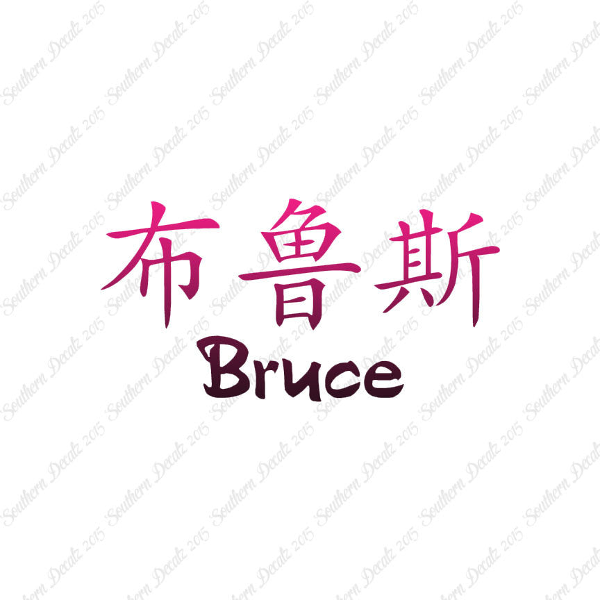 Chinese Name Symbols "Bruce"
