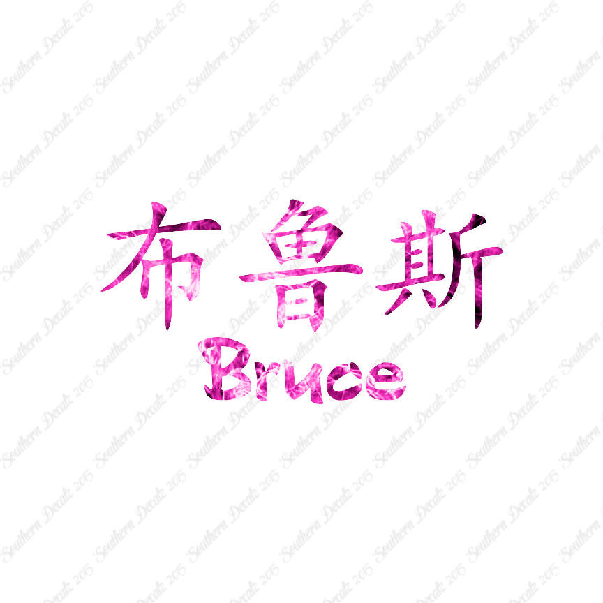Chinese Name Symbols "Bruce"