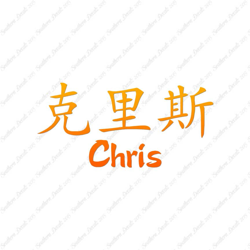 Chinese Name Symbols "Chris"