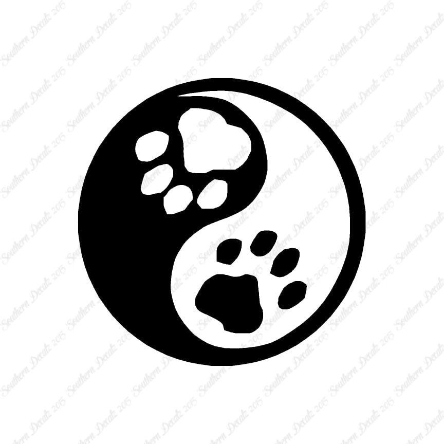 Dog Paw Print Yin Yang