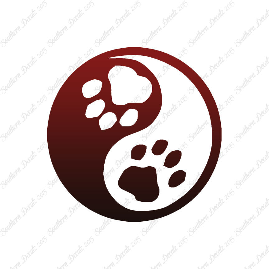 Dog Paw Print Yin Yang