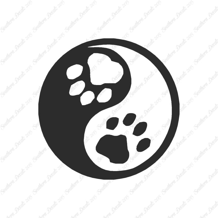 Dog Paw Print Yin Yang