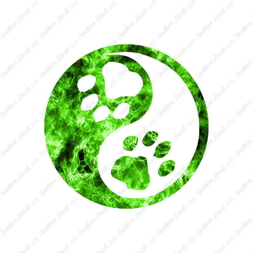 Dog Paw Print Yin Yang