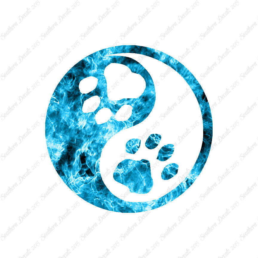 Dog Paw Print Yin Yang