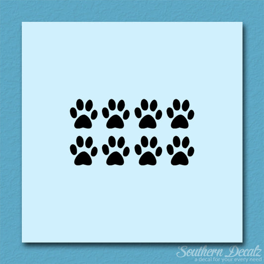 Eight Dog Paw Prints