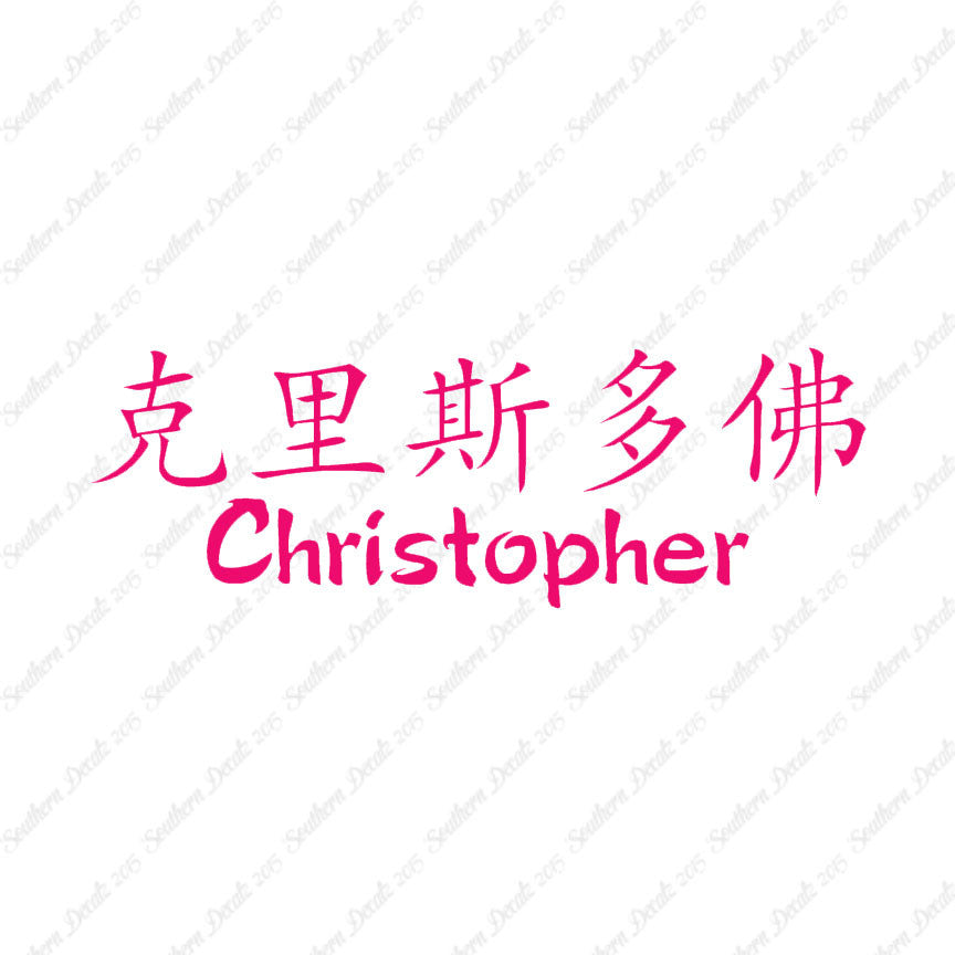 Chinese Name Symbols "Christopher"