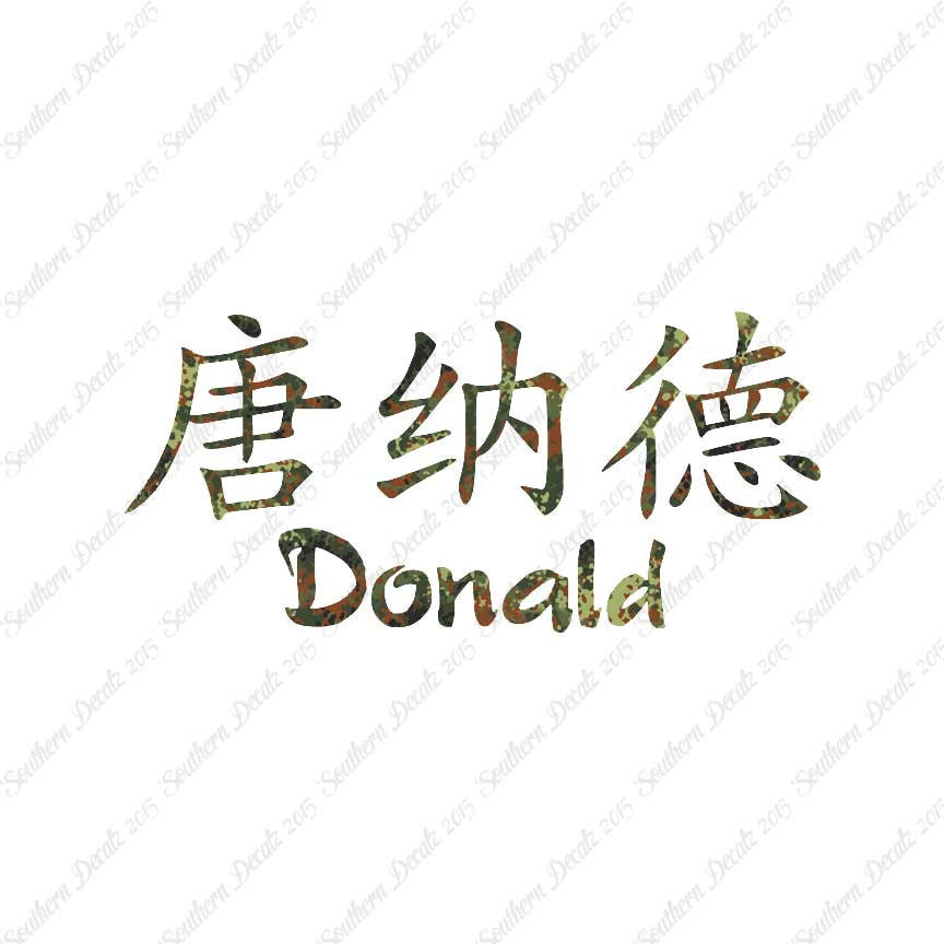 Chinese Name Symbols "Donald"