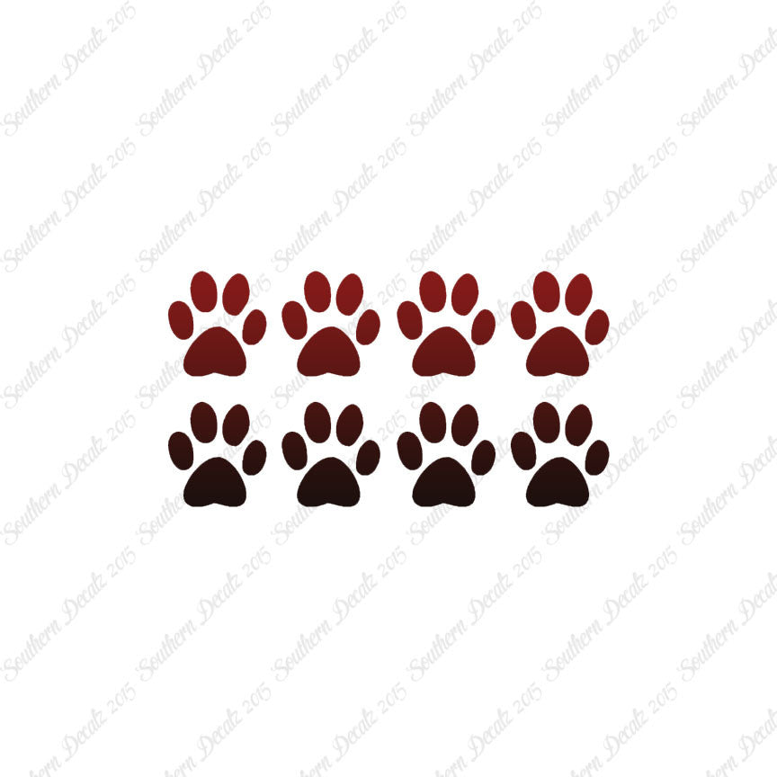 Eight Dog Paw Prints