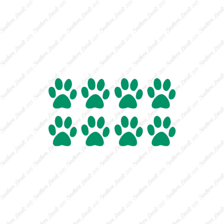 Eight Dog Paw Prints