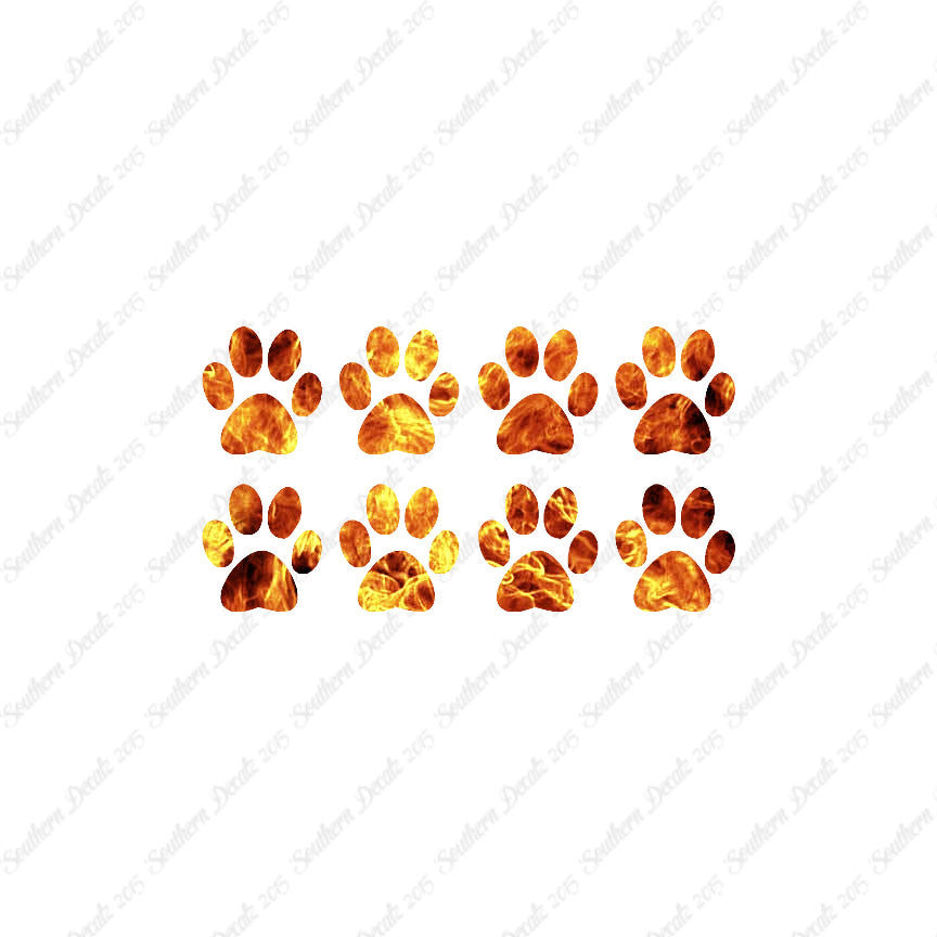 Eight Dog Paw Prints