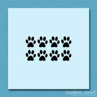 Eight Dog Paw Prints
