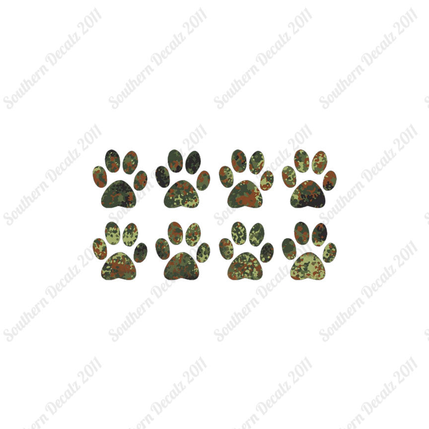 Eight Dog Paw Prints