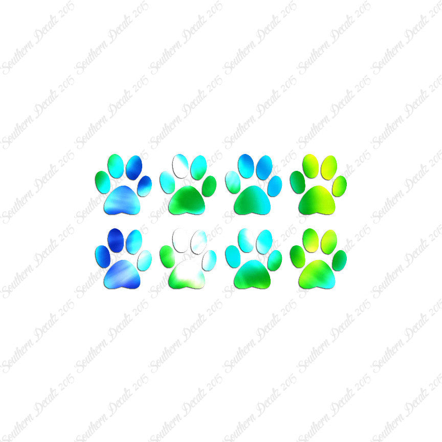 Eight Dog Paw Prints