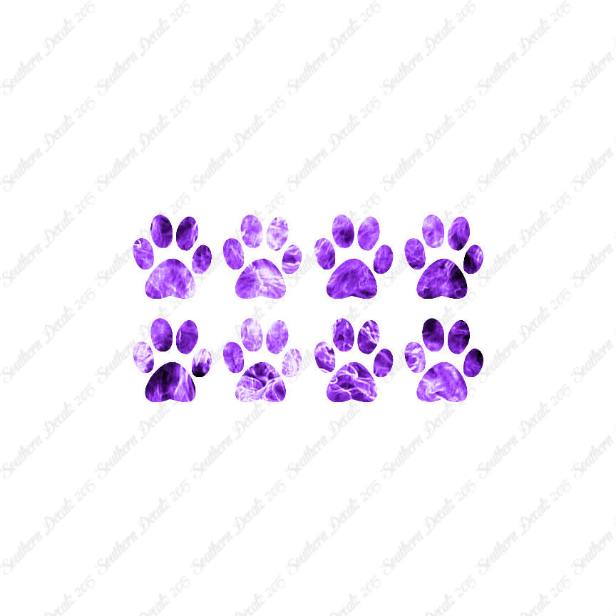 Eight Dog Paw Prints