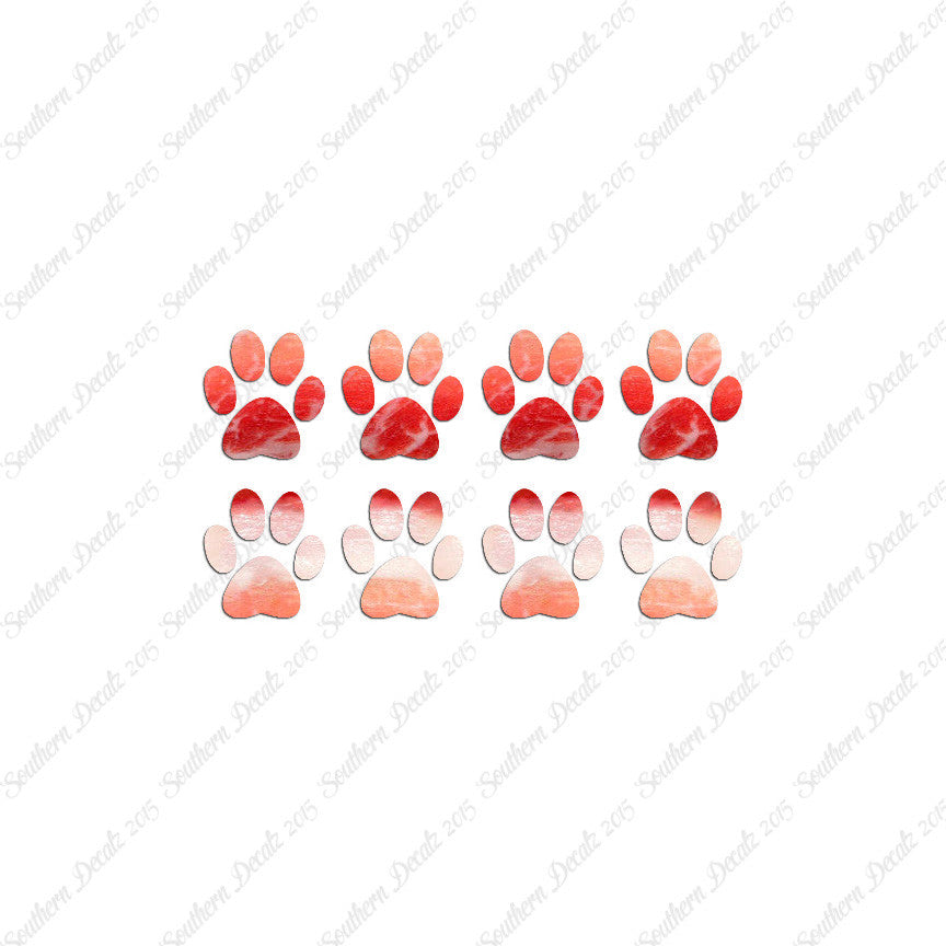 Eight Dog Paw Prints