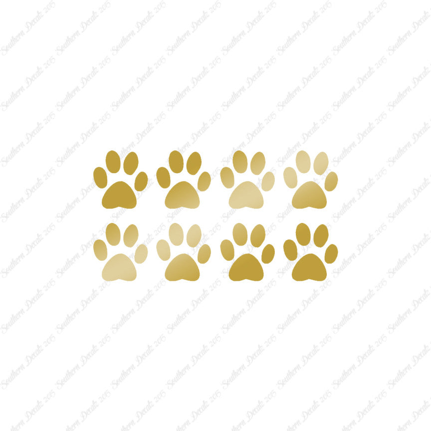 Eight Dog Paw Prints