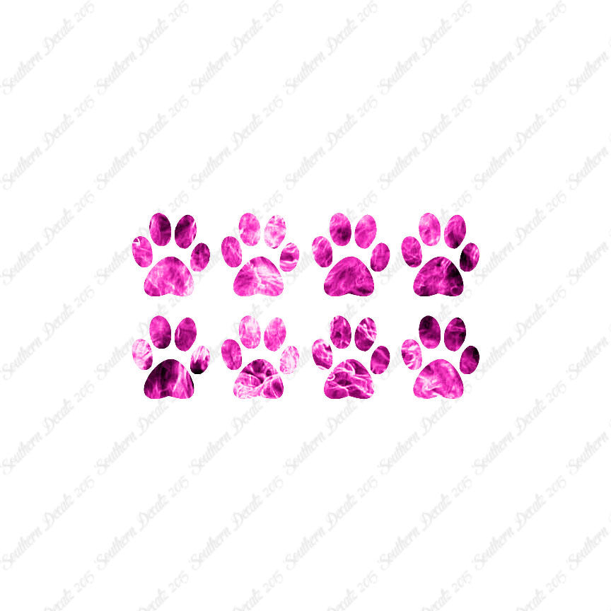 Eight Dog Paw Prints