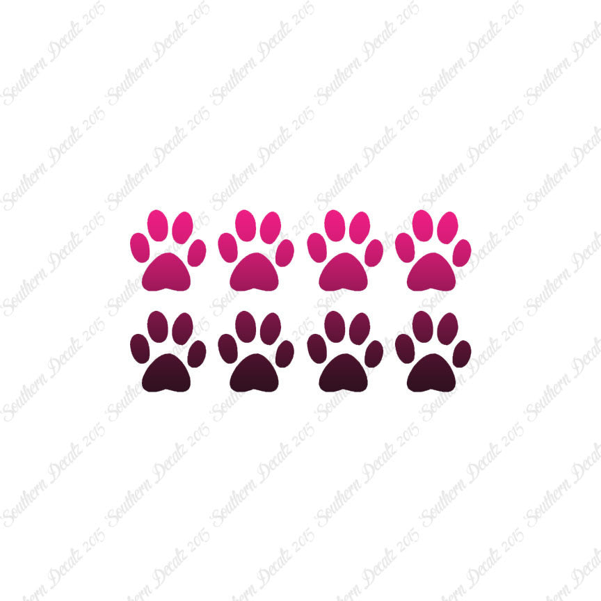 Eight Dog Paw Prints