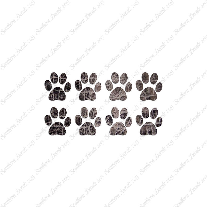 Eight Dog Paw Prints