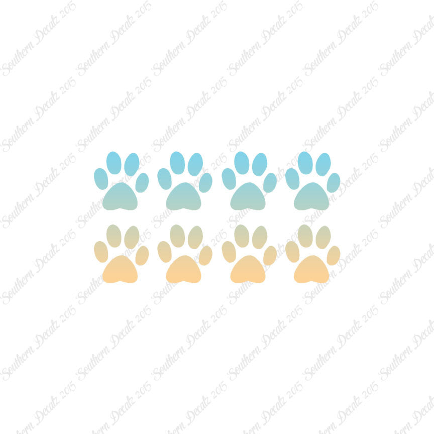 Eight Dog Paw Prints