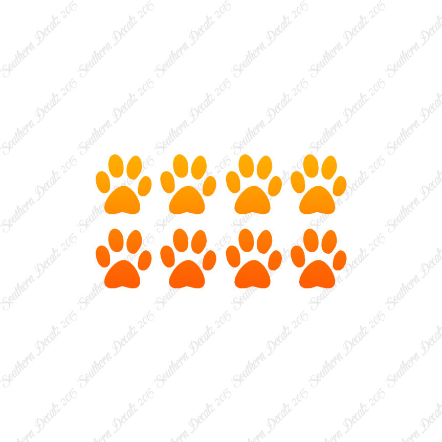 Eight Dog Paw Prints