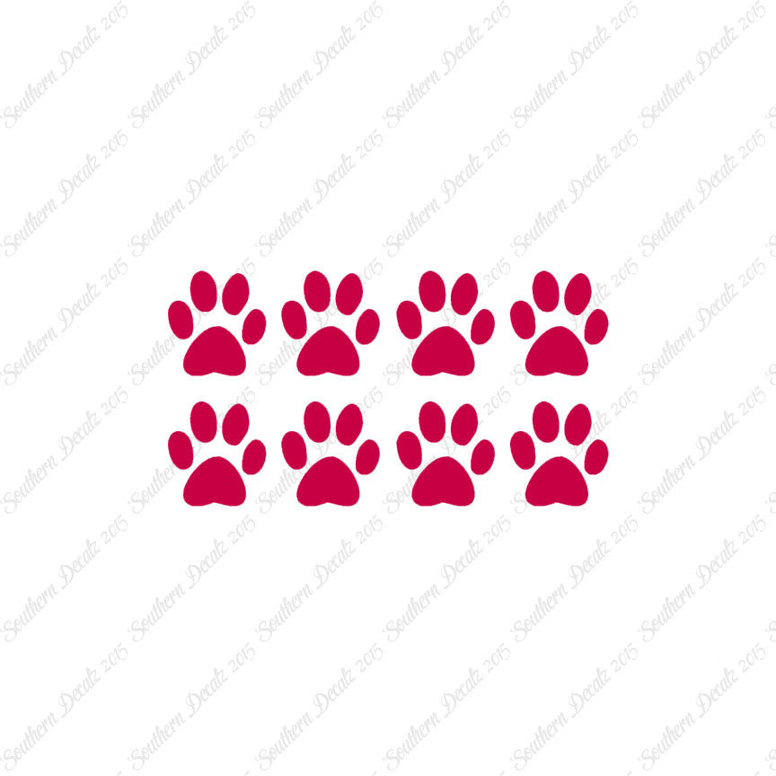 Eight Dog Paw Prints