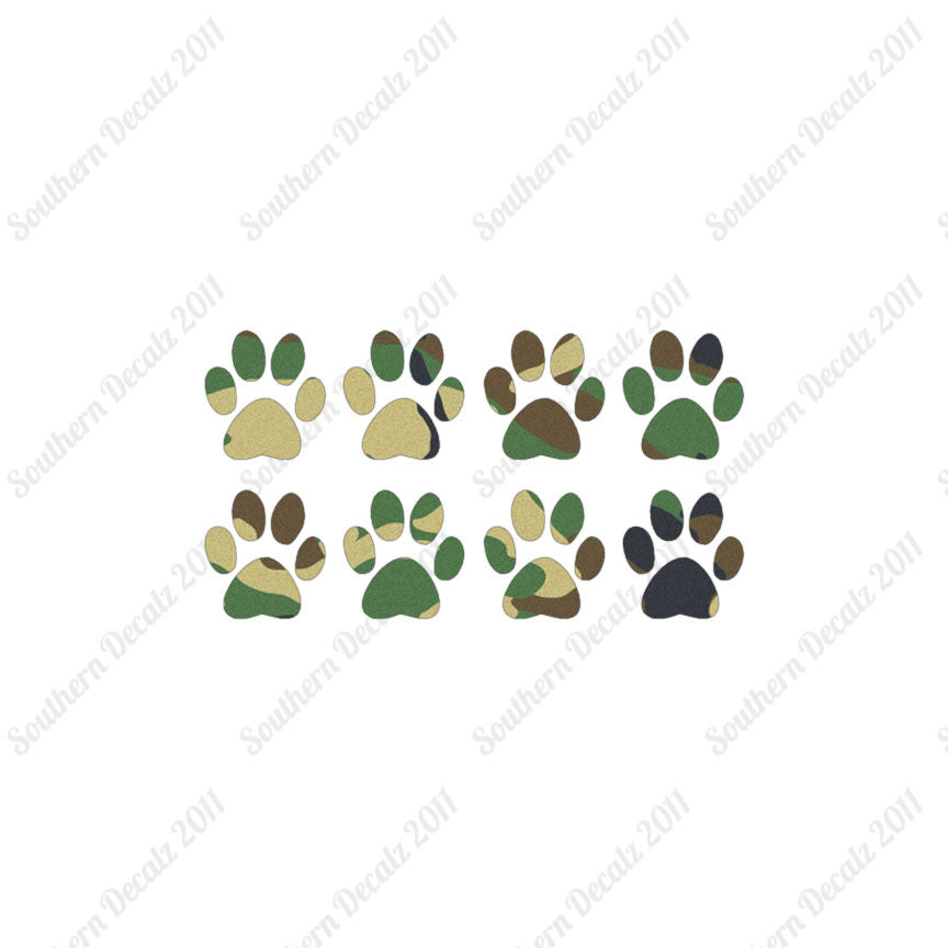 Eight Dog Paw Prints