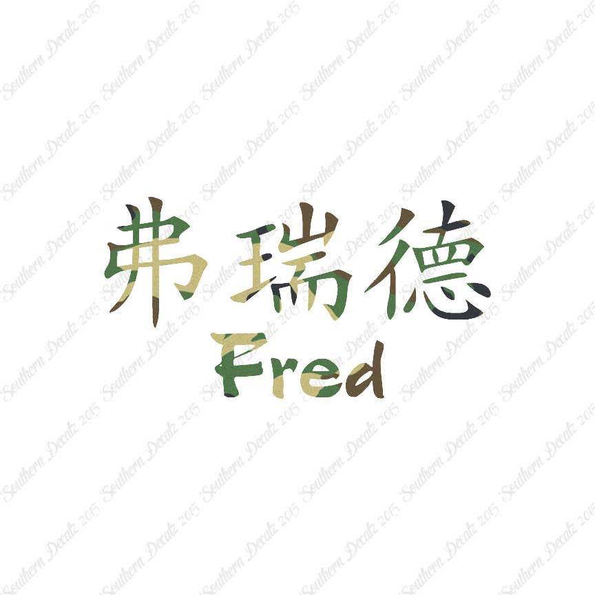 Chinese Name Symbols "Fred"