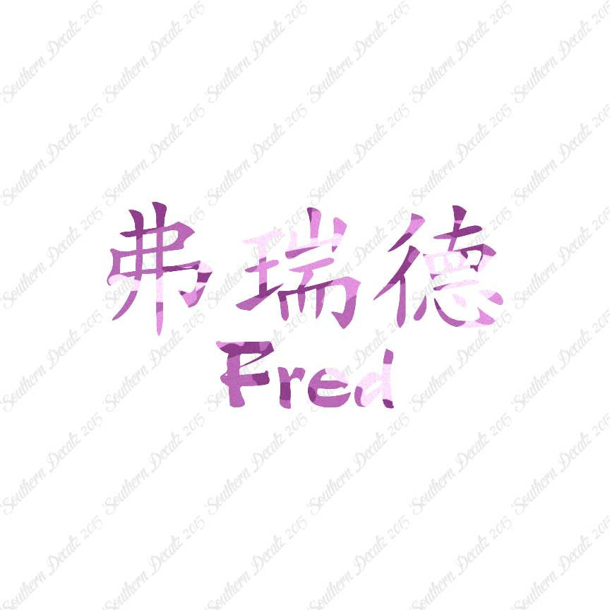 Chinese Name Symbols "Fred"