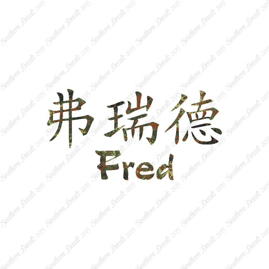 Chinese Name Symbols "Fred"