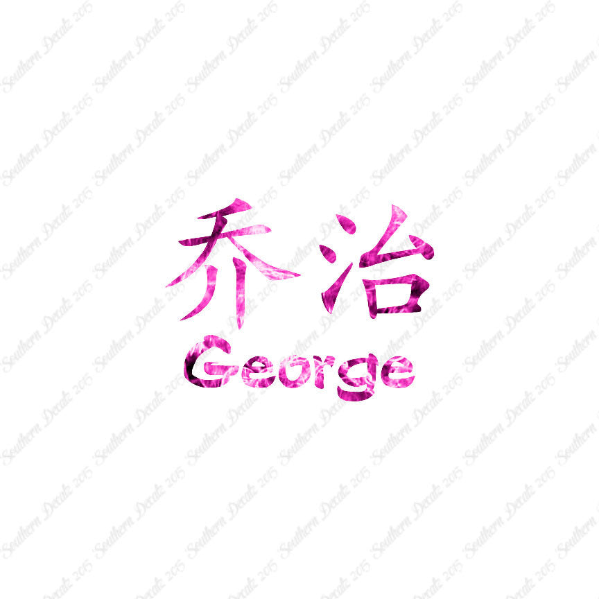 Chinese Name Symbols "George"