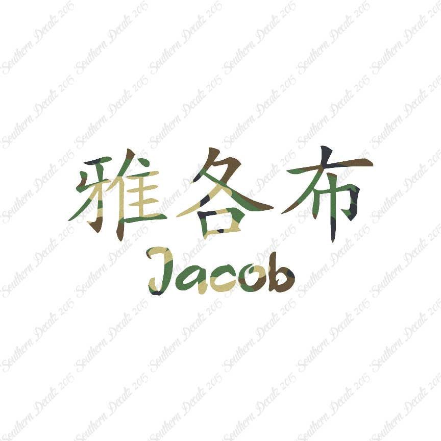 Chinese Name Symbols "Jacob"