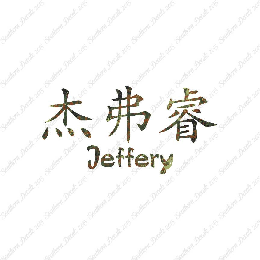 Chinese Name Symbols "Jeffery"