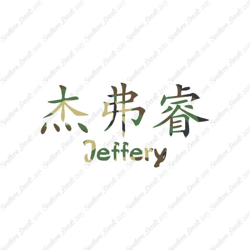 Chinese Name Symbols "Jeffery"