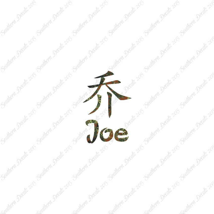 Chinese Name Symbols "Joe"