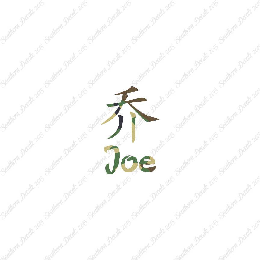 Chinese Name Symbols "Joe"