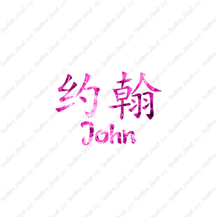 Chinese Name Symbols "John"