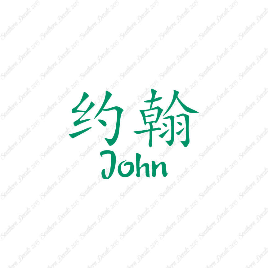 Chinese Name Symbols "John"
