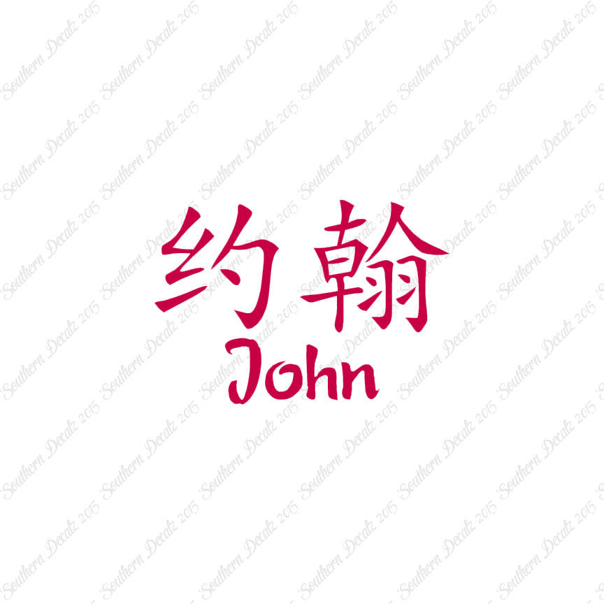 Chinese Name Symbols "John"