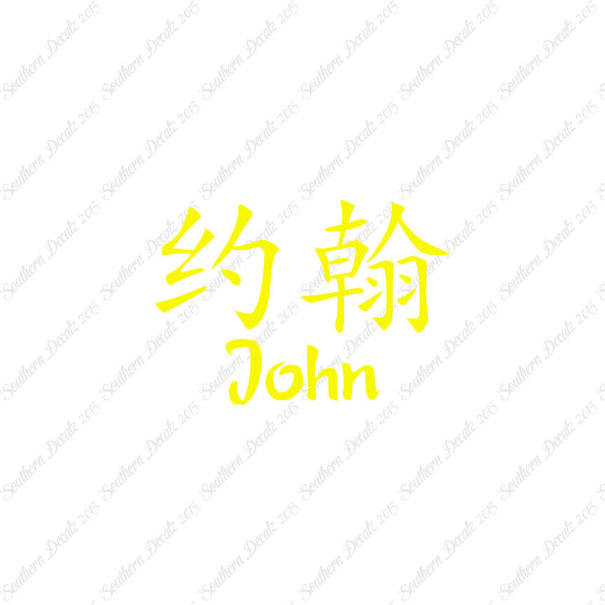Chinese Name Symbols "John"