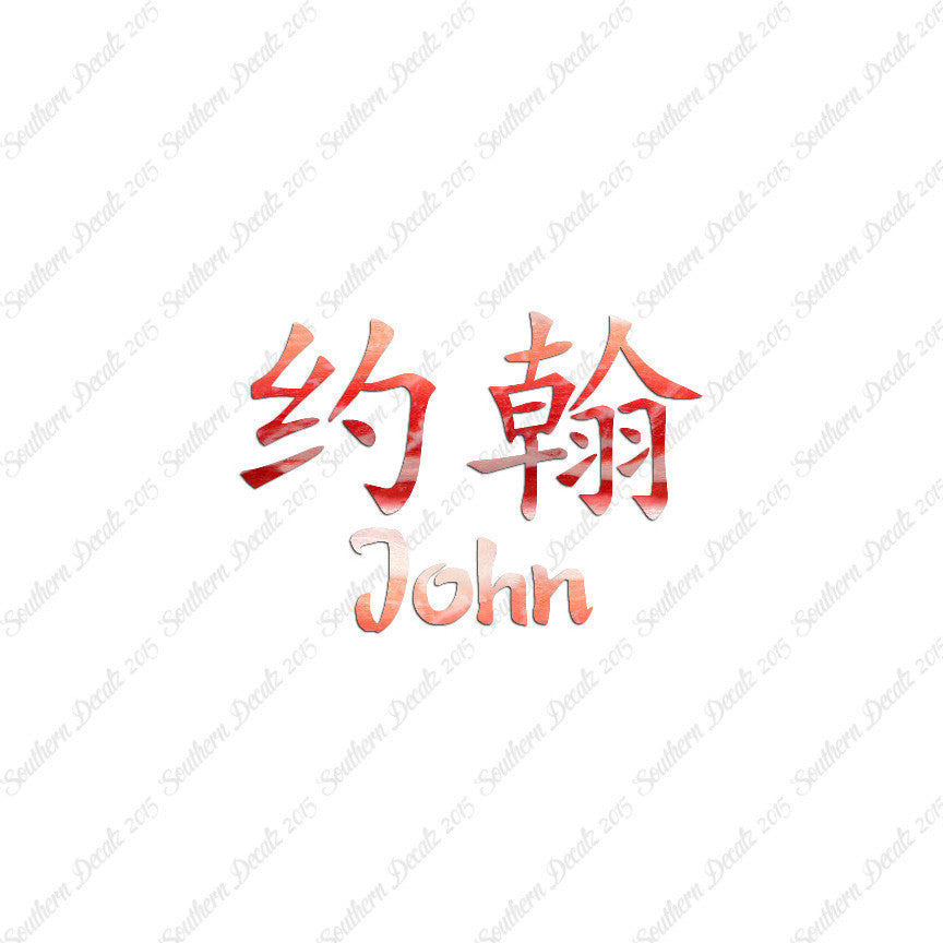 Chinese Name Symbols "John"